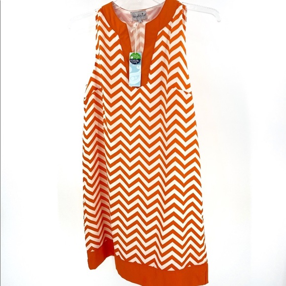 Mud Pie Dresses & Skirts - Mud Pie Mini Dress Tangerine Game Day Lightweight Summer Classic Shift Sz S. #A6